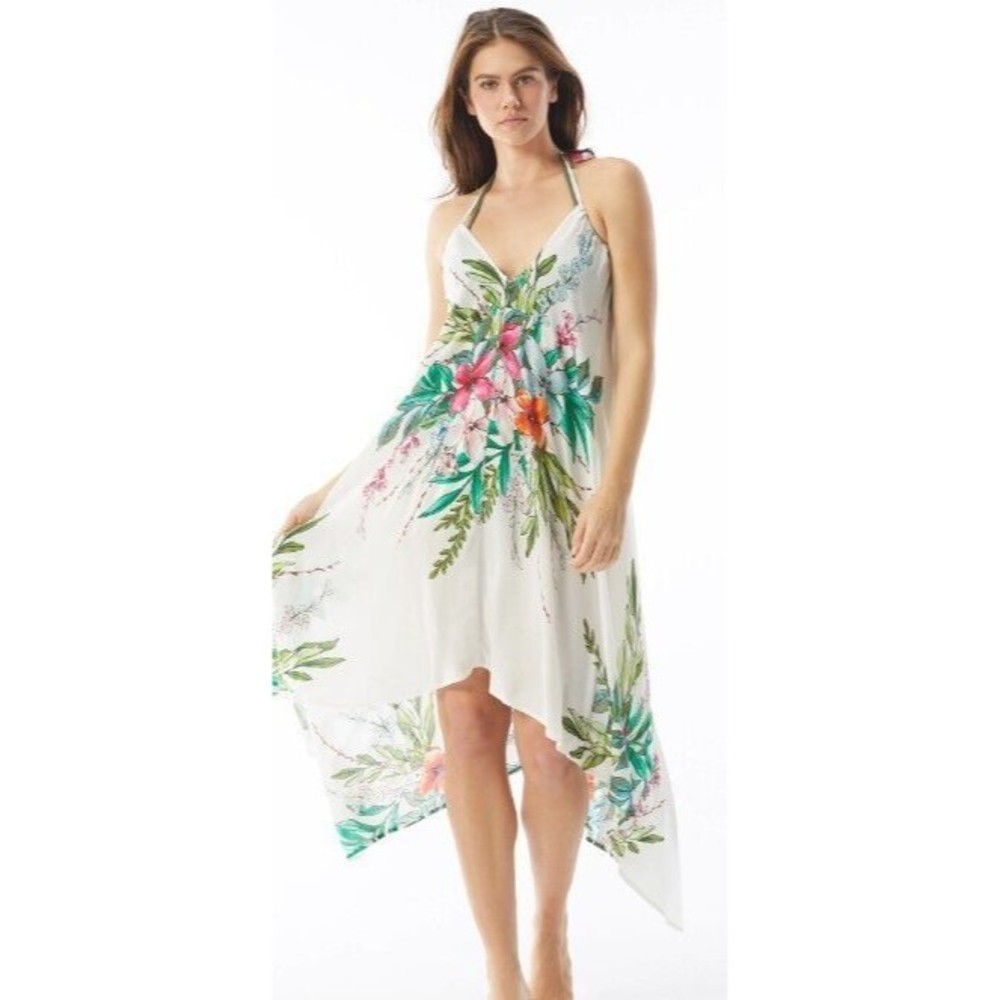NWT Vince Camuto Convertible Swim Cover Dress Pacific Grove Medium Ivory Floral